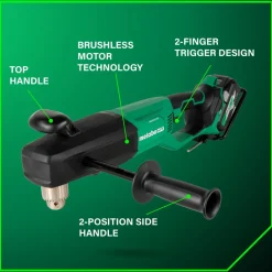 Metabo HPT 36V MultiVolt Lithium-Ion Brushless 1/2 in. Cordless High Power Right Angle Drill Kit (4 Ah/8 Ah)