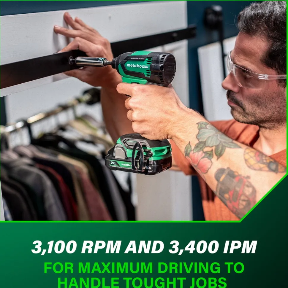 Metabo HPT 18V MultiVolt Lithium-Ion Brushless Cordless Impact Driver Kit (2 Ah)