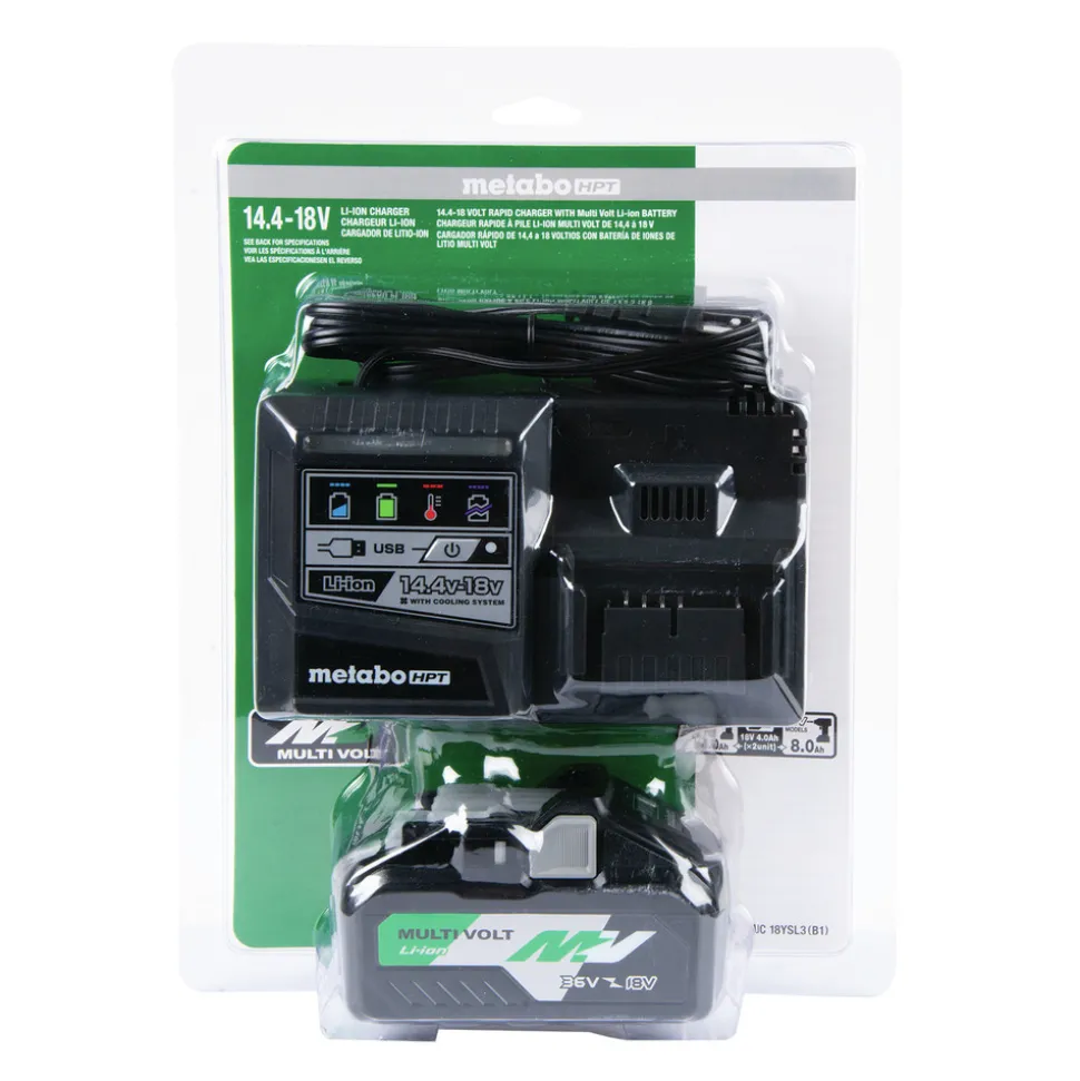Metabo HPT 18V/36V Lithium-Ion Battery and Charger Kit (4 Ah)