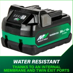 Metabo HPT 18V/36V MultiVolt 5 Ah/2.5 Ah Water and Impact Resistant Lithium-Ion Battery