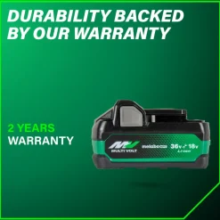 Metabo HPT 18V/36V MultiVolt 5 Ah/2.5 Ah Water and Impact Resistant Lithium-Ion Battery