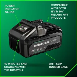 Metabo HPT 36V/18V MultiVolt 4 Ah/8 Ah T-PWR Lithium-Ion Battery