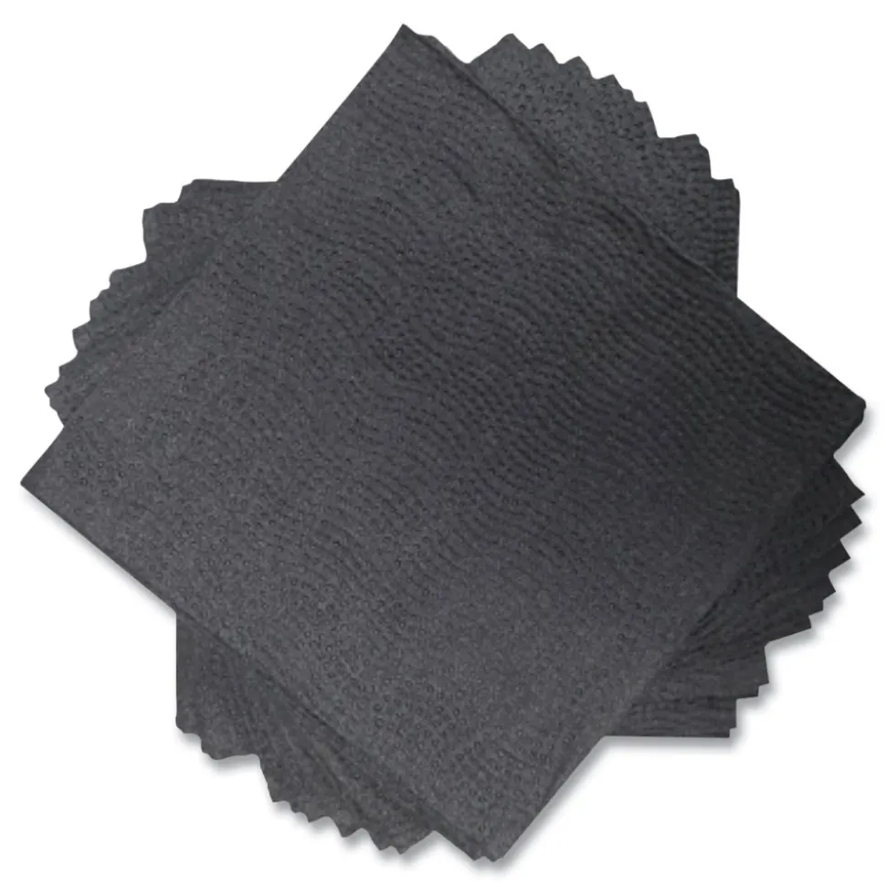 Morcon Paper 9 in. x 9.5 in. 2-Ply Morsoft Beverage Napkins - Black (1000/Carton)