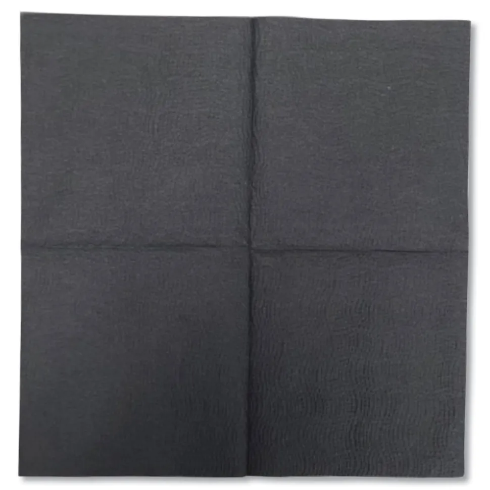 Morcon Paper 9 in. x 9.5 in. 2-Ply Morsoft Beverage Napkins - Black (1000/Carton)