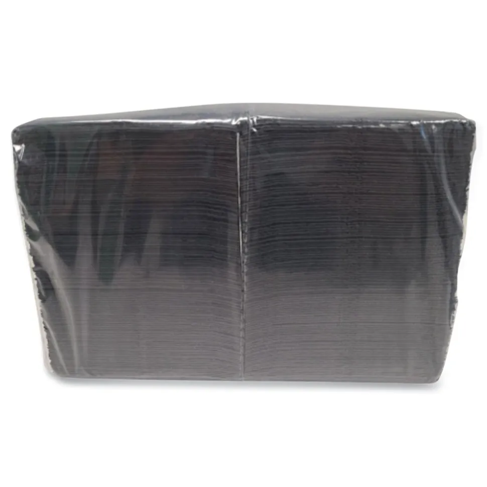 Morcon Paper 9 in. x 9.5 in. 2-Ply Morsoft Beverage Napkins - Black (1000/Carton)