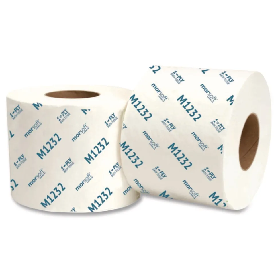 Morcon Paper Morsoft Controlled Bath Tissue, Septic Safe, 1-Ply, White, 1,200 Sheets/Roll, 48 Rolls/Carton