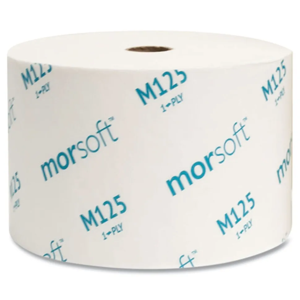 Morcon Paper 1-Ply Small Core Septic-Safe Bath Tissue - White (2500 Sheets/Roll, 24 Rolls/Carton)
