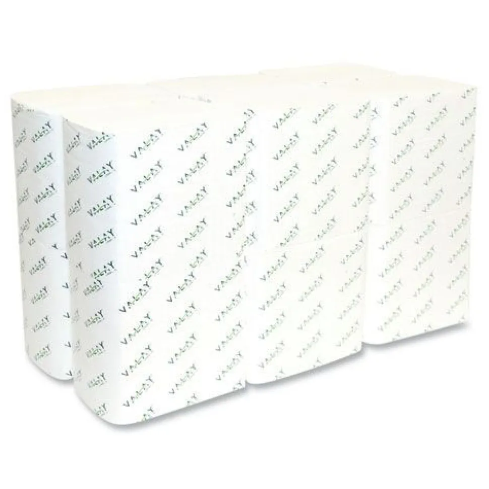 Morcon Paper Valay 6.5 in. x 8.25 in. 2-Ply Interfolded Napkins - White (6000/Carton)