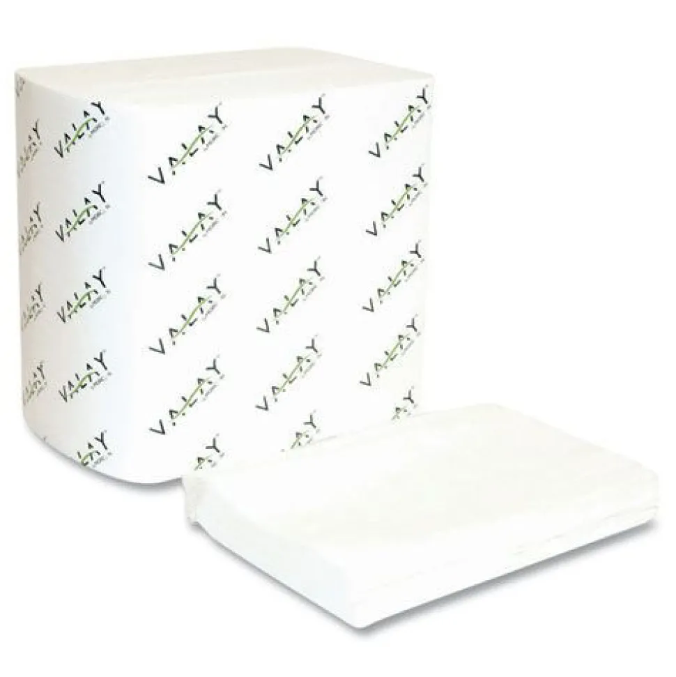 Morcon Paper Valay 6.5 in. x 8.25 in. 2-Ply Interfolded Napkins - White (6000/Carton)