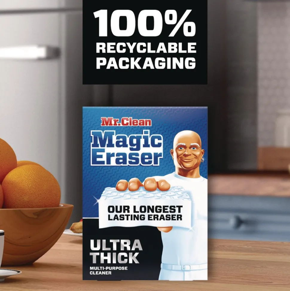 Mr. Clean 4.6 in. x 2.3 in. 1.2 in. Thick Ultra-Thick Magic Eraser - White (10/Carton)