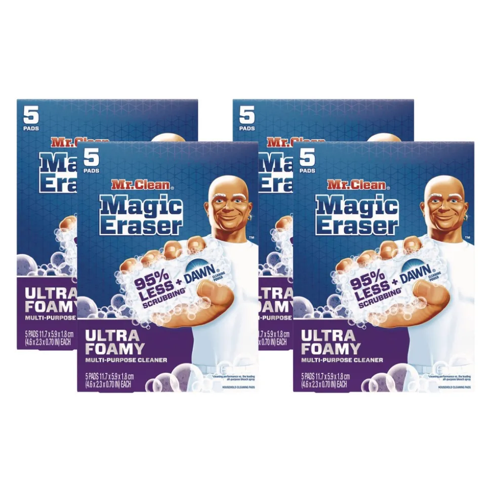 Mr. Clean 4.6 in. x 2.3 in. 0.7 in. Thick Ultra Foamy Magic Eraser - White (20/Carton)