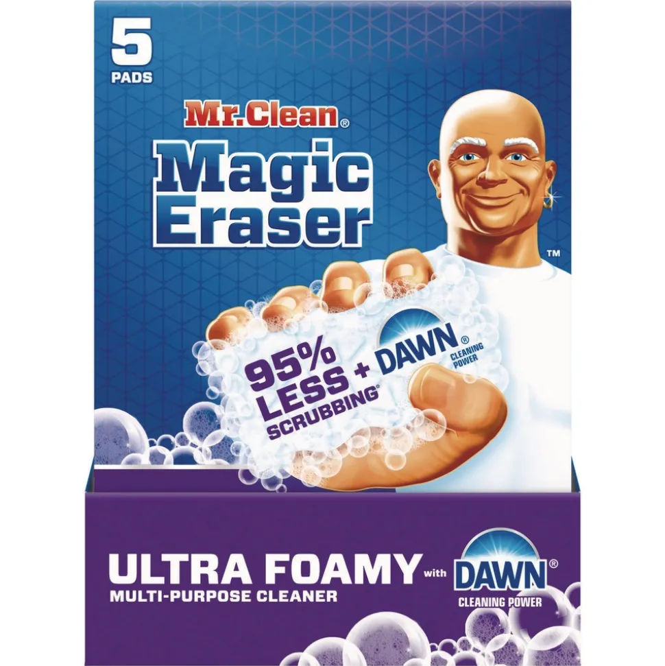 Mr. Clean 4.6 in. x 2.3 in. 0.7 in. Thick Ultra Foamy Magic Eraser - White (20/Carton)
