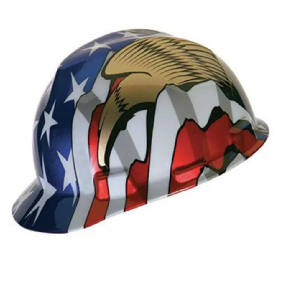 MSA American Freedom Series American Flag with 2 Eagles V-Gard Slotted Protective Cap