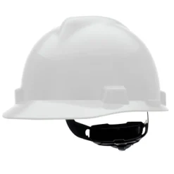 MSA V-Gard Slotted Cap with Fas-Trac III Suspension - White