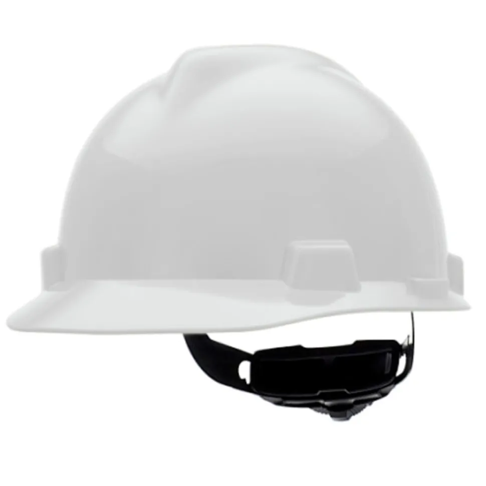 MSA V-Gard Slotted Cap with Fas-Trac III Suspension - White