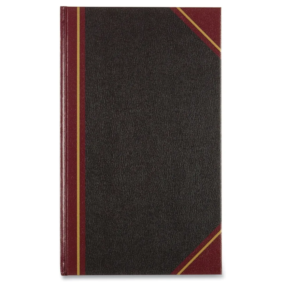 National Texthide 14 x 8.5 Sheets 1-Subject Medium/College Rule Record Book - Black/Burgundy Cover