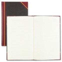 National Texthide 14 x 8.5 Sheets 1-Subject Medium/College Rule Record Book - Black/Burgundy Cover