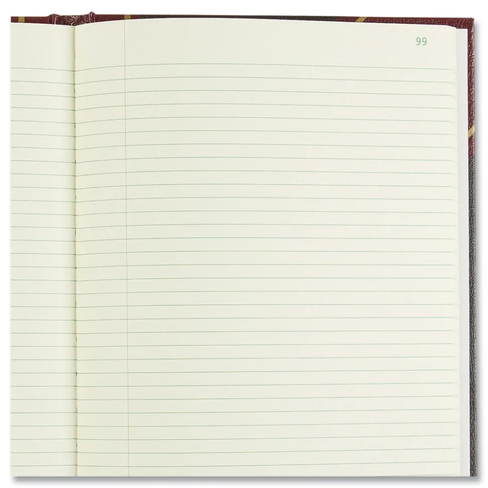 National Texthide 14 x 8.5 Sheets 1-Subject Medium/College Rule Record Book - Black/Burgundy Cover