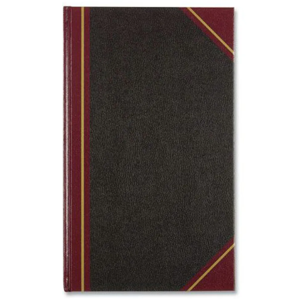 National Texthide Eye-Ease 14.25 in. x 8.75 in. Sheets Record Book - Black/Burgundy/Gold Cover