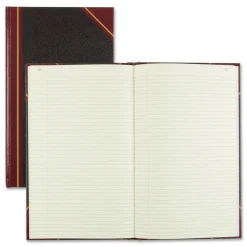 National Texthide Eye-Ease 14.25 in. x 8.75 in. Sheets Record Book - Black/Burgundy/Gold Cover