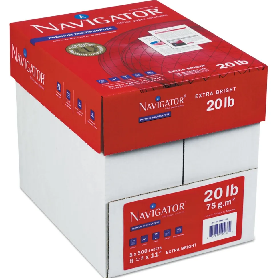Navigator 97 Bright 20 lbs. Bond Weight 8.5 in. x 11 in. Premium Multipurpose Copy Paper - White (1-Pallet)