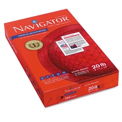 Navigator 97 Bright 20 lbs. Bond Weight 8.5 in. x 14 in. Premium Multipurpose Copy Paper - White (10/Carton)