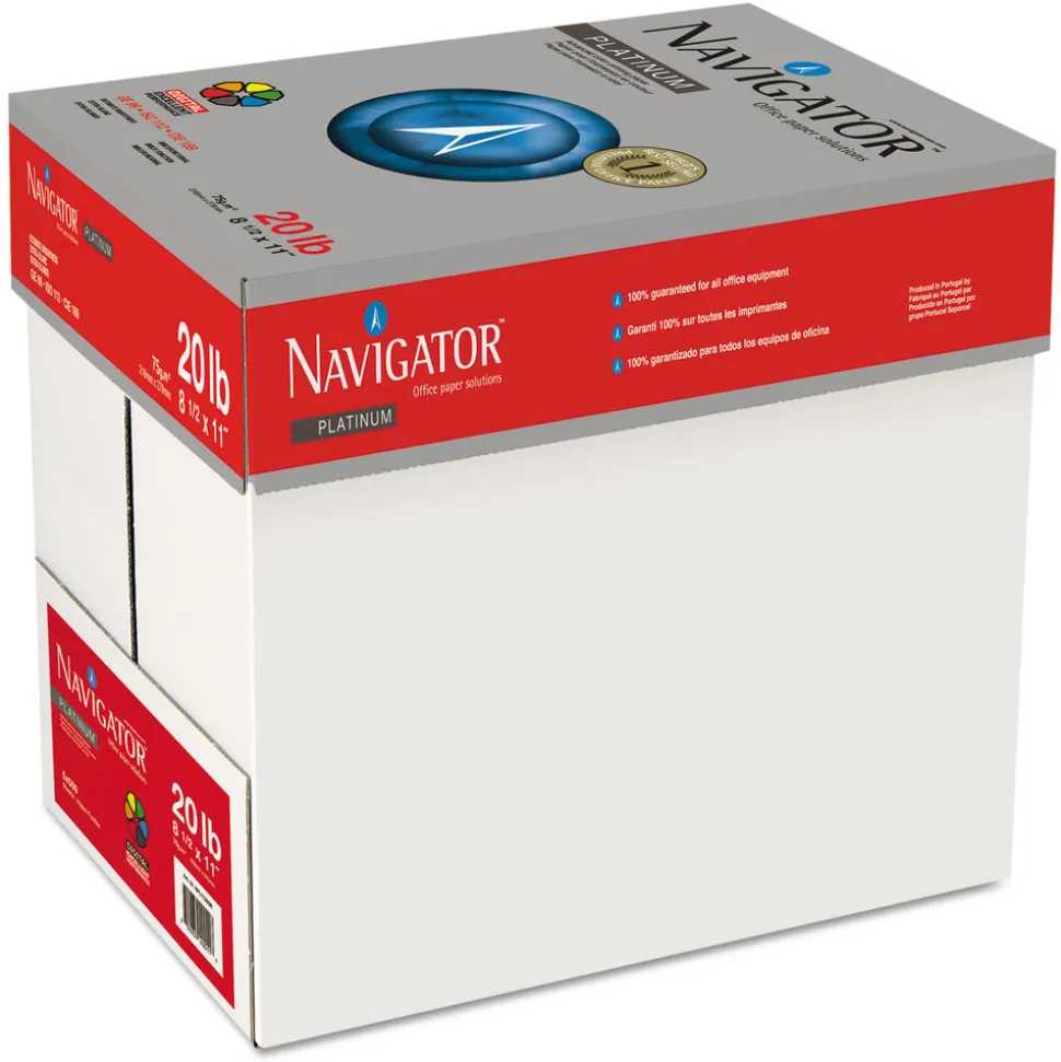 Navigator 99 Bright 20 lbs. Bond Weight 8.5 in. x 11 in. Platinum Paper - White (10/Carton)