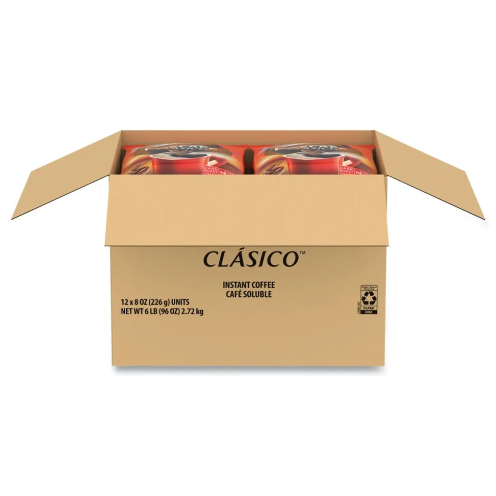 Nescafe 12524962 8 oz Dark Roast Instant Coffee - Clasico (12/Carton)