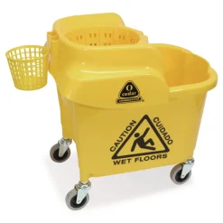 Nexstep Commercial Products MaxiRough Institutional Mop Bucket and Wringer, 35 qt, Yellow