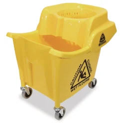 Nexstep Commercial Products MaxiRough Institutional Mop Bucket and Wringer, 35 qt, Yellow