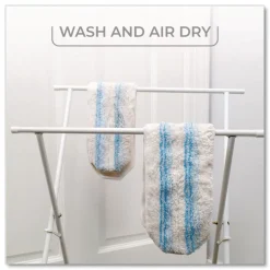 O-Cedar 9.25 in. x 4.38 in. H2prO Flat Mop Head Replacement - Blue/White (2/Pack, 6 Packs/Carton)