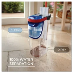 O-Cedar Up to 56 in. Black/Red Handle 9.25 in. x 4.38 in. White/Blue Microfiber Head H2Pro Flat Mop System