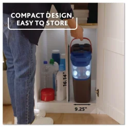 O-Cedar Up to 56 in. Black/Red Handle 9.25 in. x 4.38 in. White/Blue Microfiber Head H2Pro Flat Mop System