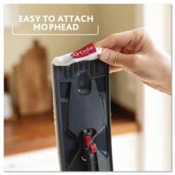 O-Cedar Up to 56 in. Black/Red Handle 9.25 in. x 4.38 in. White/Blue Microfiber Head H2Pro Flat Mop System