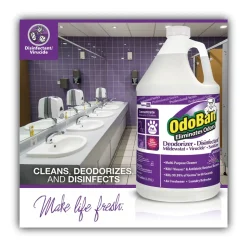 OdoBan 1 Gallon Bottle Concentrate Odor Eliminator and Disinfectant - Lavender Scent (4/Carton)