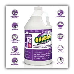 OdoBan 1 Gallon Bottle Concentrate Odor Eliminator and Disinfectant - Lavender Scent (4/Carton)