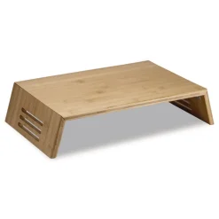 Officemate Bamboo Desktop Monitor Stand For 16-in Monitors 17.56 x 12.44 x 2.64 Brown Supports 20 lbs