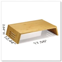 Officemate Bamboo Desktop Monitor Stand For 16-in Monitors 17.56 x 12.44 x 2.64 Brown Supports 20 lbs