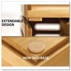 Officemate Bamboo Desktop Monitor Stand For 16-in Monitors 17.56 x 12.44 x 2.64 Brown Supports 20 lbs