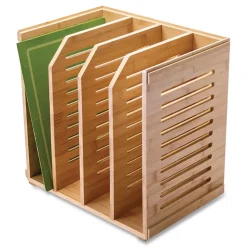 Officemate Bamboo Magazine File 14.09 x 14.41 x 14.41 Brown