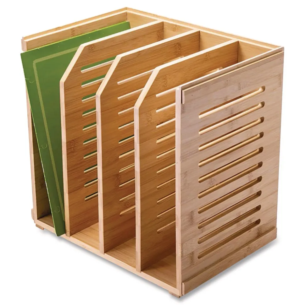 Officemate Bamboo Magazine File 14.09 x 14.41 x 14.41 Brown