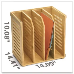 Officemate Bamboo Magazine File 14.09 x 14.41 x 14.41 Brown