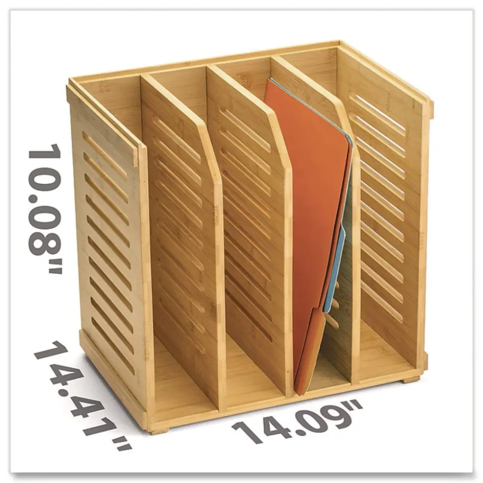 Officemate Bamboo Magazine File 14.09 x 14.41 x 14.41 Brown