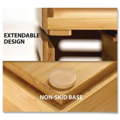 Officemate Bamboo Magazine File 14.09 x 14.41 x 14.41 Brown