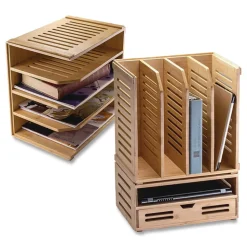 Officemate Bamboo Magazine File 14.09 x 14.41 x 14.41 Brown