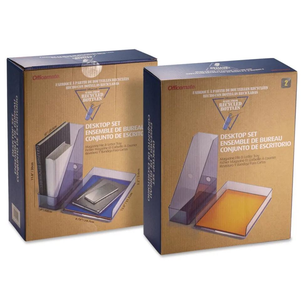 Officemate Desktop Document Organization Set Letter-Sized Horizontal Tray Magazine File