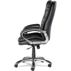 OIF Executive Swivel/Tilt Leather High-Back Chair (Fixed Arched Arms/Black)