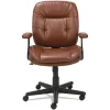 OIF Swivel/Tilt Leather Task Chair (Fixed T-Bar Arms/ Chestnut Brown)