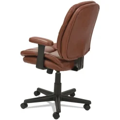 OIF Swivel/Tilt Leather Task Chair (Fixed T-Bar Arms/ Chestnut Brown)
