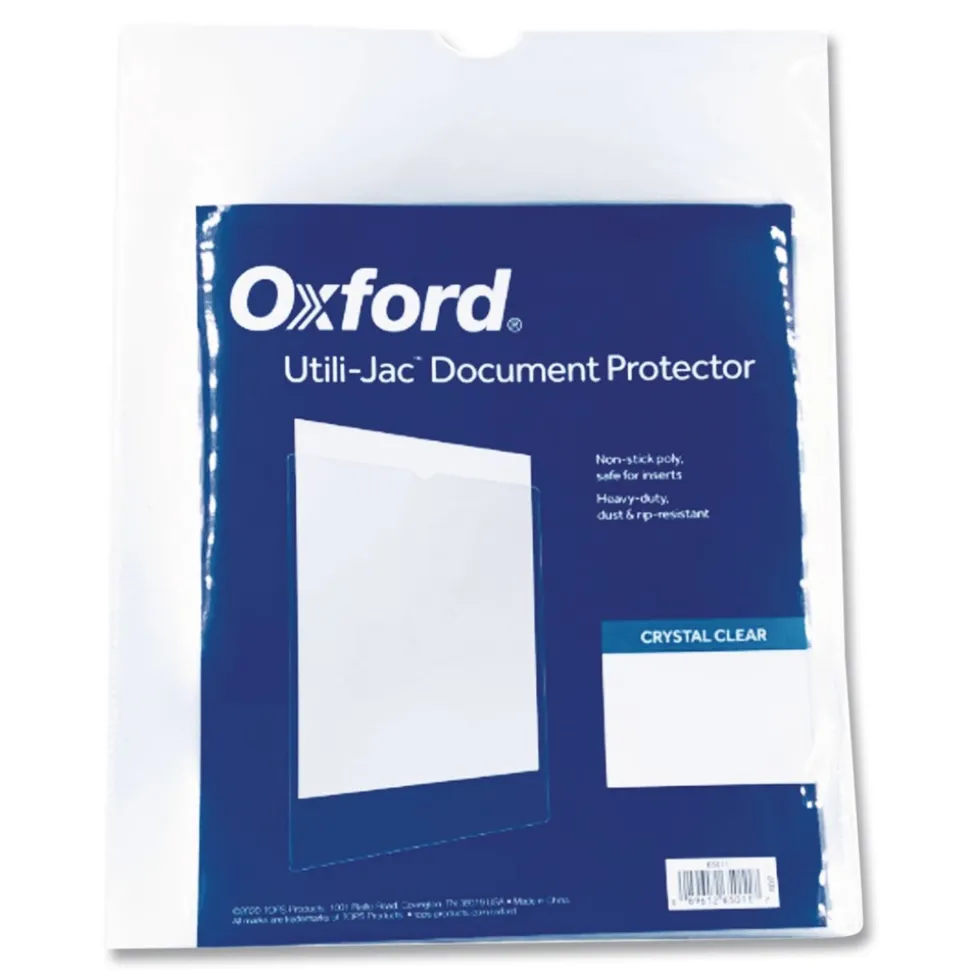 Oxford Utili-Jac 9 in. x 12 in. Heavy-Duty Plastic Envelopes - Clear (50/Box)